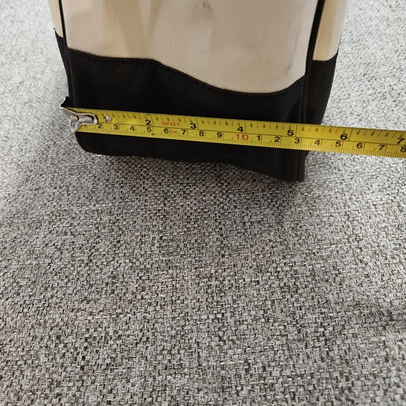 Harvard Vinyl Canvas Tote Two Tone Laege BLACK/BURGANDY/CREAM - Picture 12 of 12